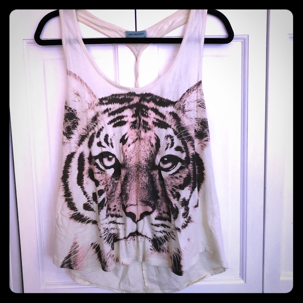 🐯 EUC 🐯 Yellow Tiger Tank with Open Back XL